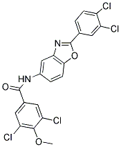 3,5-DICHLORO-N-[2-(3,4-DICHLOROPHENYL)-1,3-BENZOXAZOL-5-YL]-4-METHOXYBENZAMIDE Struktur