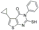 5-CYCLOPROPYL-2-MERCAPTO-3-PHENYLTHIENO[2,3-D]PYRIMIDIN-4(3H)-ONE Struktur