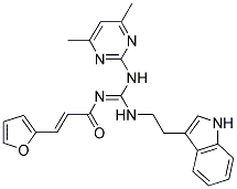 (2E,NE)-N-((2-(1H-INDOL-3-YL)ETHYLAMINO)(4,6-DIMETHYLPYRIMIDIN-2-YLAMINO)METHYLENE)-3-(FURAN-2-YL)ACRYLAMIDE Struktur