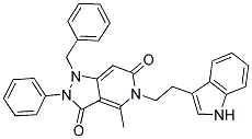 1-BENZYL-5-[2-(1H-INDOL-3-YL)ETHYL]-4-METHYL-2-PHENYL-1H-PYRAZOLO[4,3-C]PYRIDINE-3,6(2H,5H)-DIONE Struktur