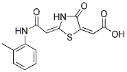 (2E)-((2E)-2-{2-[(2-METHYLPHENYL)AMINO]-2-OXOETHYLIDENE}-4-OXO-1,3-THIAZOLIDIN-5-YLIDENE)ACETIC ACID Struktur