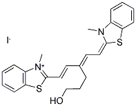 2-((1E,3E)-3-(3-HYDROXYPROPYL)-5-[3-METHYL-1,3-BENZOTHIAZOL-2(3H)-YLIDENE]-1,3-PENTADIENYL)-3-METHYL-1,3-BENZOTHIAZOL-3-IUM IODIDE Struktur