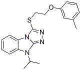 9-ISOPROPYL-3-(2-M-TOLYLOXY-ETHYLSULFANYL)-9H-BENZO[4,5]IMIDAZO[2,1-C][1,2,4]TRIAZOLE Struktur