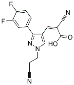 (2Z)-2-CYANO-3-[1-(2-CYANOETHYL)-3-(3,4-DIFLUOROPHENYL)-1H-PYRAZOL-4-YL]ACRYLIC ACID Struktur