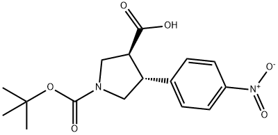 BOC-(TRANS)-4-(4-NITRO-PHENYL)-PYRROLIDINE-3-CARBOXYLIC ACID Struktur