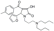 1-[3-(DIBUTYLAMINO)PROPYL]-5-(2-FURYL)-3-HYDROXY-4-(4-METHYLBENZOYL)-1,5-DIHYDRO-2H-PYRROL-2-ONE Struktur