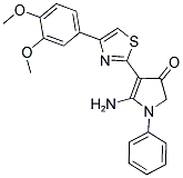 5-AMINO-4-[4-(3,4-DIMETHOXY-PHENYL)-THIAZOL-2-YL]-1-PHENYL-1,2-DIHYDRO-PYRROL-3-ONE Struktur