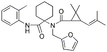 1-(N-(FURAN-2-YLMETHYL)-2,2-DIMETHYL-3-(2-METHYLPROP-1-ENYL)CYCLOPROPANECARBOXAMIDO)-N-O-TOLYLCYCLOHEXANECARBOXAMIDE Struktur