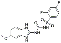 2,4-DIFLUORO-N-{[(6-METHOXY-3H-1LAMBDA~4~,3-BENZOTHIAZOL-2-YL)AMINO]CARBONYL}BENZENESULFONAMIDE Struktur