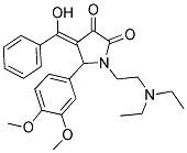 1-[2-(DIETHYLAMINO)ETHYL]-5-(3,4-DIMETHOXYPHENYL)-4-[(Z)-HYDROXY(PHENYL)METHYLIDENE]-2,3-PYRROLIDINEDIONE Struktur