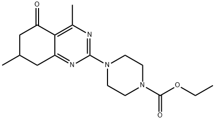 ETHYL 4-(4,7-DIMETHYL-5-OXO-5,6,7,8-TETRAHYDROQUINAZOLIN-2-YL)PIPERAZINE-1-CARBOXYLATE Struktur