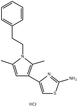 4-[2,5-DIMETHYL-1-(2-PHENYLETHYL)-1H-PYRROL-3-YL]-1,3-THIAZOL-2-AMINE HYDROCHLORIDE Struktur