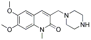 6,7-DIMETHOXY-1-METHYL-3-PIPERAZIN-1-YLMETHYL-1H-QUINOLIN-2-ONE Struktur