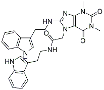 N-(2-(1H-INDOL-3-YL)ETHYL)-2-(8-(2-(1H-INDOL-3-YL)ETHYLAMINO)-1,3-DIMETHYL-2,6-DIOXO-1,2,3,6-TETRAHYDROPURIN-7-YL)ACETAMIDE Struktur