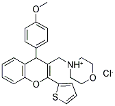 4-{[4-(4-METHOXYPHENYL)-2-(2-THIENYL)-4H-CHROMEN-3-YL]METHYL}MORPHOLIN-4-IUM CHLORIDE Struktur