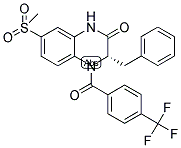 (3S)-3-BENZYL-7-METHANESULFONYL-4-(4-TRIFLUOROMETHYL-BENZOYL)-3,4-DIHYDRO-1H-QUINOXALIN-2-ONE Struktur