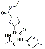 ETHYL 2-(2-ACETYL-1-{[(4-METHYLPHENYL)AMINO]CARBONYL}HYDRAZINO)-1,3-THIAZOLE-4-CARBOXYLATE Struktur