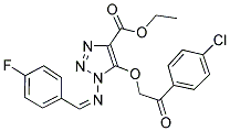 ETHYL 5-[2-(4-CHLOROPHENYL)-2-OXOETHOXY]-1-{[(1Z)-(4-FLUOROPHENYL)METHYLENE]AMINO}-1H-1,2,3-TRIAZOLE-4-CARBOXYLATE Struktur