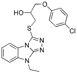 1-(4-CHLORO-PHENOXY)-3-(9-ETHYL-9H-BENZO[4,5]IMIDAZO[2,1-C][1,2,4]TRIAZOL-3-YLSULFANYL)-PROPAN-2-OL Struktur