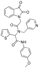 2-(2,3-DIOXOINDOLIN-1-YL)-N-(2-(4-METHOXYPHENYLAMINO)-2-OXO-1-(THIOPHEN-2-YL)ETHYL)-N-(PYRIDIN-3-YLMETHYL)ACETAMIDE Struktur