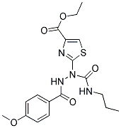 ETHYL 2-{2-(4-METHOXYBENZOYL)-1-[(PROPYLAMINO)CARBONYL]HYDRAZINO}-1,3-THIAZOLE-4-CARBOXYLATE Struktur