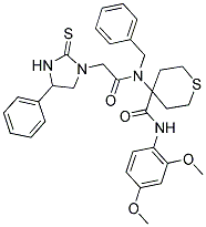 4-(N-BENZYL-2-(4-PHENYL-2-THIOXOIMIDAZOLIDIN-1-YL)ACETAMIDO)-N-(2,4-DIMETHOXYPHENYL)-TETRAHYDRO-2H-THIOPYRAN-4-CARBOXAMIDE Struktur