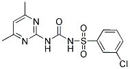 3-CHLORO-N-{[(4,6-DIMETHYLPYRIMIDIN-2-YL)AMINO]CARBONYL}BENZENESULFONAMIDE Struktur