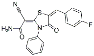 (2E)-2-CYANO-2-[(5E)-5-(4-FLUOROBENZYLIDENE)-4-OXO-3-PHENYL-1,3-THIAZOLIDIN-2-YLIDENE]ACETAMIDE Struktur