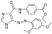 ETHYL 4-[({5-[(E)-2-(2,4-DIMETHOXYPHENYL)DIAZENYL]-1H-IMIDAZOL-4-YL}CARBONYL)AMINO]BENZOATE Struktur