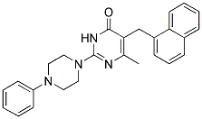 6-METHYL-5-(NAPHTHALEN-1-YLMETHYL)-2-(4-PHENYLPIPERAZIN-1-YL)PYRIMIDIN-4(3H)-ONE Struktur