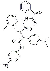 N-(4-(DIMETHYLAMINO)PHENYL)-2-(2-(2,3-DIOXOINDOLIN-1-YL)-N-(2-METHYLBENZYL)ACETAMIDO)-2-(4-ISOPROPYLPHENYL)ACETAMIDE Struktur