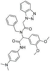 2-(2-(1H-BENZO[D][1,2,3]TRIAZOL-1-YL)-N-BENZYLACETAMIDO)-2-(3,4-DIMETHOXYPHENYL)-N-(4-(DIMETHYLAMINO)PHENYL)ACETAMIDE Struktur