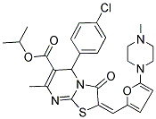 (E)-ISOPROPYL 5-(4-CHLOROPHENYL)-7-METHYL-2-((5-(4-METHYLPIPERAZIN-1-YL)FURAN-2-YL)METHYLENE)-3-OXO-3,5-DIHYDRO-2H-THIAZOLO[3,2-A]PYRIMIDINE-6-CARBOXYLATE Struktur