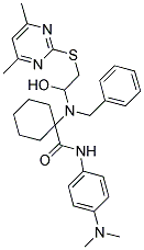 1-(BENZYL(2-(4,6-DIMETHYLPYRIMIDIN-2-YLTHIO)-1-HYDROXYETHYL)AMINO)-N-(4-(DIMETHYLAMINO)PHENYL)CYCLOHEXANECARBOXAMIDE Struktur