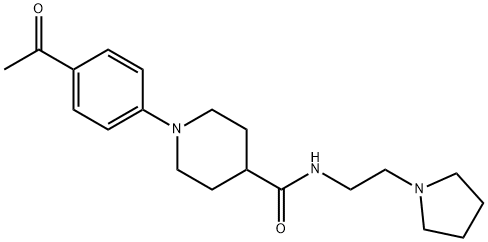 1-(4-ACETYLPHENYL)-N-[2-(1-PYRROLIDINYL)ETHYL]-4-PIPERIDINECARBOXAMIDE Struktur