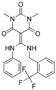 5-(ANILINO{[2-(TRIFLUOROMETHYL)BENZYL]AMINO}METHYLENE)-1,3-DIMETHYLPYRIMIDINE-2,4,6(1H,3H,5H)-TRIONE Struktur