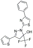 1-(4-PHENYL-1,3-THIAZOL-2-YL)-3-THIEN-2-YL-5-(TRIFLUOROMETHYL)-4,5-DIHYDRO-1H-PYRAZOL-5-OL Struktur