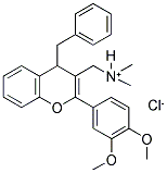 [4-BENZYL-2-(3,4-DIMETHOXYPHENYL)-4H-CHROMEN-3-YL]-N,N-DIMETHYLMETHANAMINIUM CHLORIDE Struktur