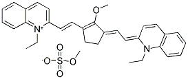 1-ETHYL-2-[(E)-2-(3-((E)-2-[1-ETHYL-2(1H)-QUINOLINYLIDENE]ETHYLIDENE)-2-METHOXY-1-CYCLOPENTEN-1-YL)ETHENYL]QUINOLINIUM (SULFONATOOXY)METHANE Struktur