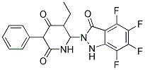 5-ETHYL-3-PHENYL-6-(4,5,6,7-TETRAFLUORO-3-OXO-1,3-DIHYDRO-INDAZOL-2-YL)-PIPERIDINE-2,4-DIONE Struktur