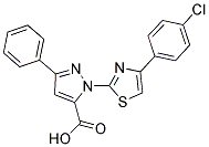 1-[4-(4-CHLOROPHENYL)-1,3-THIAZOL-2-YL]-3-PHENYL-1H-PYRAZOLE-5-CARBOXYLIC ACID Struktur