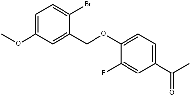 1-(4-[(2-BROMO-5-METHOXYBENZYL)OXY]-3-FLUOROPHENYL)-1-ETHANONE Struktur