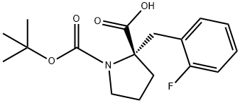 BOC-(S)-ALPHA-(2-FLUOROBENZYL)-PROLINE Struktur