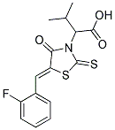 2-[5-(2-FLUORO-BENZYLIDENE)-4-OXO-2-THIOXO-THIAZOLIDIN-3-YL]-3-METHYL-BUTYRIC ACID Struktur