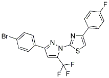 2-[3-(4-BROMOPHENYL)-5-(TRIFLUOROMETHYL)-1H-PYRAZOL-1-YL]-4-(4-FLUOROPHENYL)-1,3-THIAZOLE Struktur