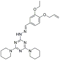 (E)-2-(2-(4-(ALLYLOXY)-3-ETHOXYBENZYLIDENE)HYDRAZINYL)-4,6-DI(PIPERIDIN-1-YL)-1,3,5-TRIAZINE Struktur