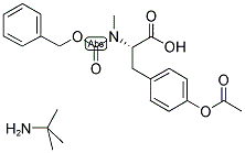 N-ALPHA-BENZYLOXYCARBONYL-N-ALPHA-METHYL-O-ACETYL-L-TYROSINE T-BUTYLAMINE Struktur