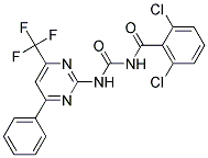 2,6-DICHLORO-N-({[4-PHENYL-6-(TRIFLUOROMETHYL)PYRIMIDIN-2-YL]AMINO}CARBONYL)BENZAMIDE Struktur