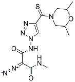 2-DIAZO-N-{4-[(2,6-DIMETHYLMORPHOLIN-4-YL)CARBONOTHIOYL]-1H-1,2,3-TRIAZOL-1-YL}-N'-METHYLMALONAMIDE Struktur