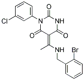 (5E)-5-{1-[(2-BROMOBENZYL)AMINO]ETHYLIDENE}-1-(3-CHLOROPHENYL)PYRIMIDINE-2,4,6(1H,3H,5H)-TRIONE Struktur